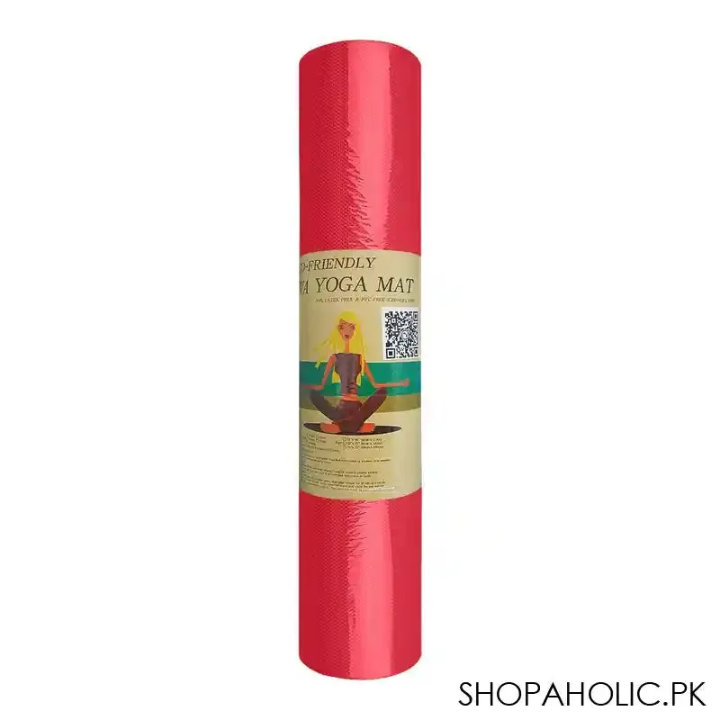 Eco Friendly Foldable Yoga Mat, EVA 8mm, For Floor, Pilates, Home Gym, Red