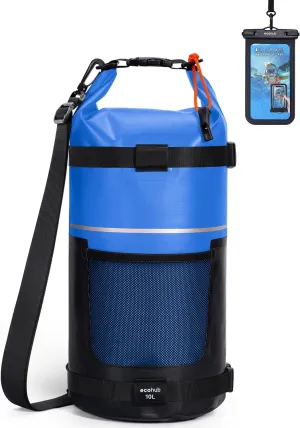ECOHUB Waterproof Dry Bag for Women Men, 5L/10L/20L Roll Top Lightweight Dry Storage Bag Backpack for Travel Kayaking Hiking Floating with Waterproof Phone Case