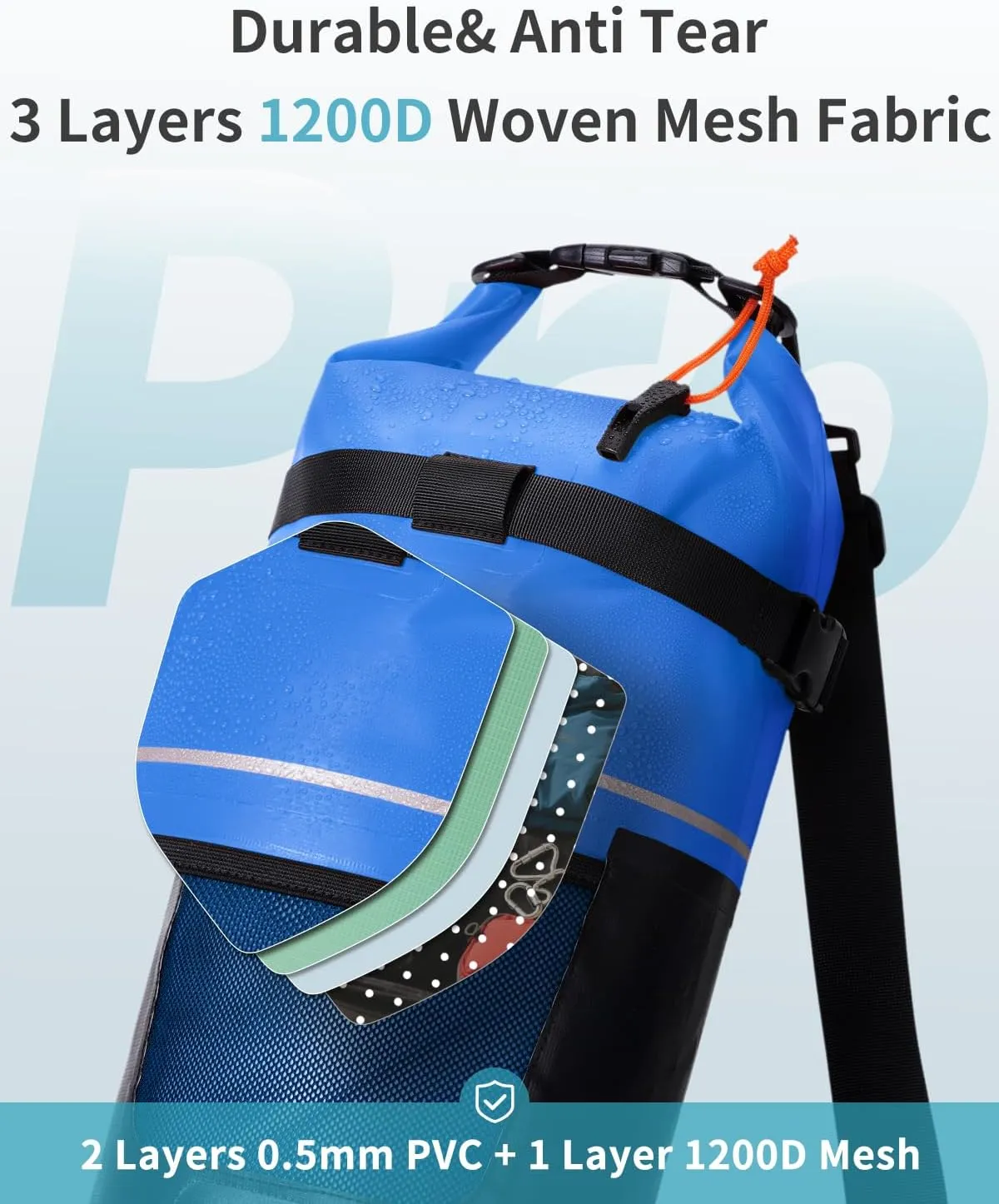 ECOHUB Waterproof Dry Bag for Women Men, 5L/10L/20L Roll Top Lightweight Dry Storage Bag Backpack for Travel Kayaking Hiking Floating with Waterproof Phone Case