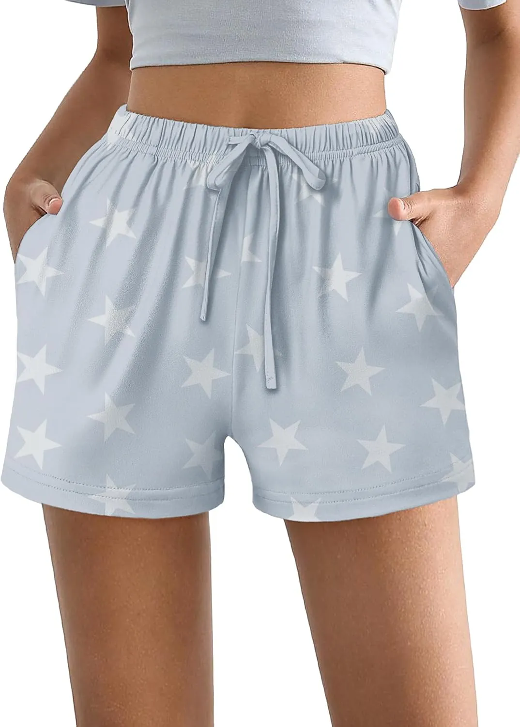 Ekouaer Womens 2 Pack Pajama Shorts Comfy Lounge Bottom Y2k Printed Sleep Short with Pockets Pj Bottoms S-XXL