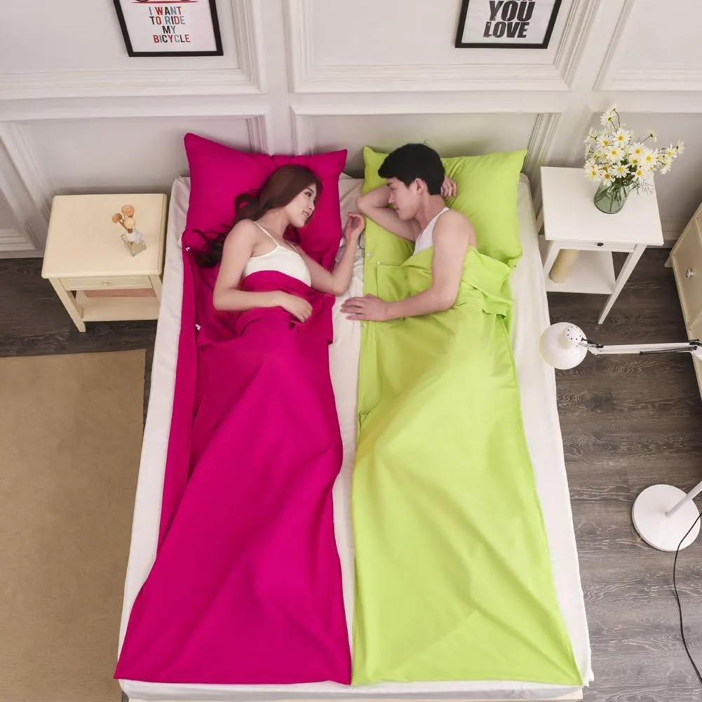 ELEOPTION Portable Silk Liner Ultra-Light Large Sleeping Bag Sack Inner Sheet Travel Compact Sleep Bag Outdoor Equipment (75 * 210CM, Light Green)
