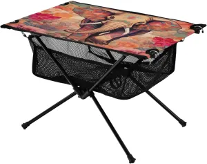 Elephant Totem Portable Folding Camping Table, Compact Lightweight Beach Table with Carrying Bag for Outdoor Picnics, BBQs, Camp