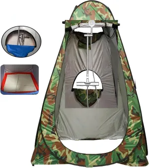 [Ellniges]【Outdoor Up Dressing Room】-【Stable 4 Stake System】 Portable Toilet Tent for Camping/Beach, Quick sembly Privacy Shelter with Windproof Design, Lightweight for Travel & Backpacking