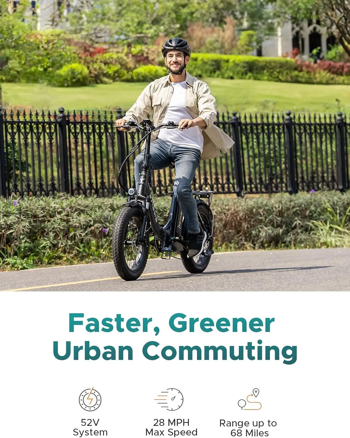 ENGWE 1125W/750W Electric Bike for Adults, L20 2.0 20''×3.0" Fat Tire Electric Bicycle 52V/36V 13Ah Removable Battery Max Range 68/62Miles & 28/20MPH for Urban Commuters, Dual Suspension