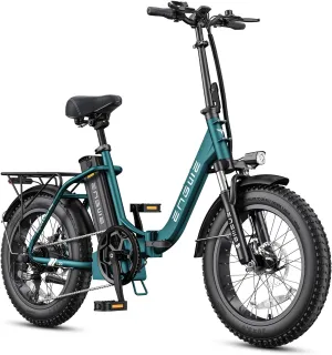 ENGWE 1125W/750W Electric Bike for Adults, L20 2.0 20''×3.0" Fat Tire Electric Bicycle 52V/36V 13Ah Removable Battery Max Range 68/62Miles & 28/20MPH for Urban Commuters, Dual Suspension