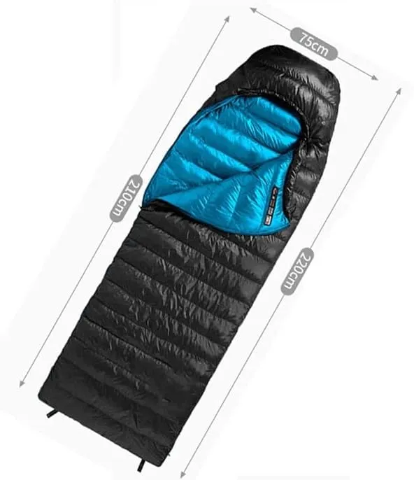 Envelope Sleeping Bag 3 Season Lightweight Comfort Portable Great for Adults Kids Camping Backpack Hiking with Compression Sack Extreme Temp Rating 44F