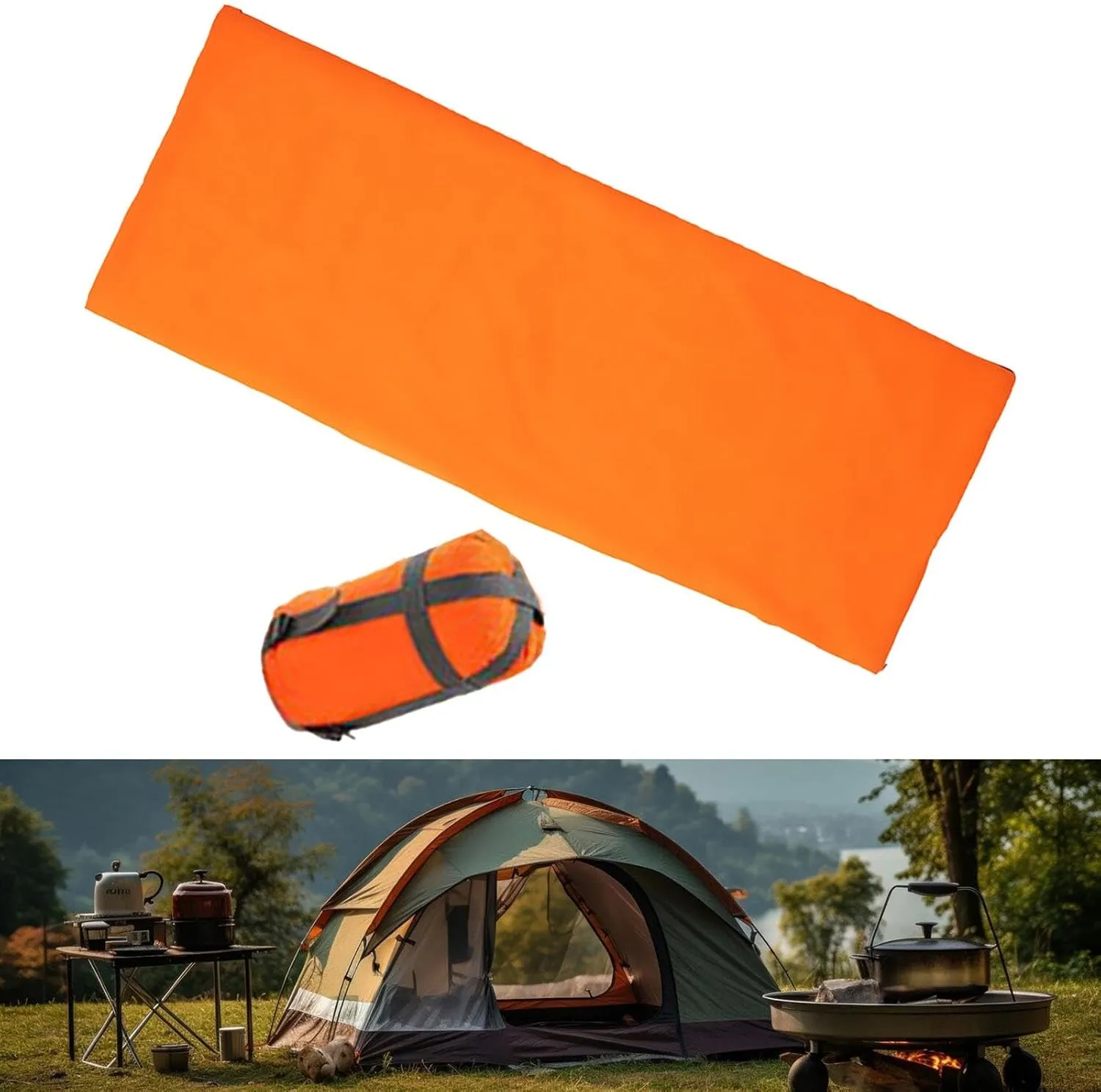 Envelope Sleeping Bag for Adults, 3 Season Comfortable Single Sleeping Bag, Outdoor Camping Sleeping Bag for Travel