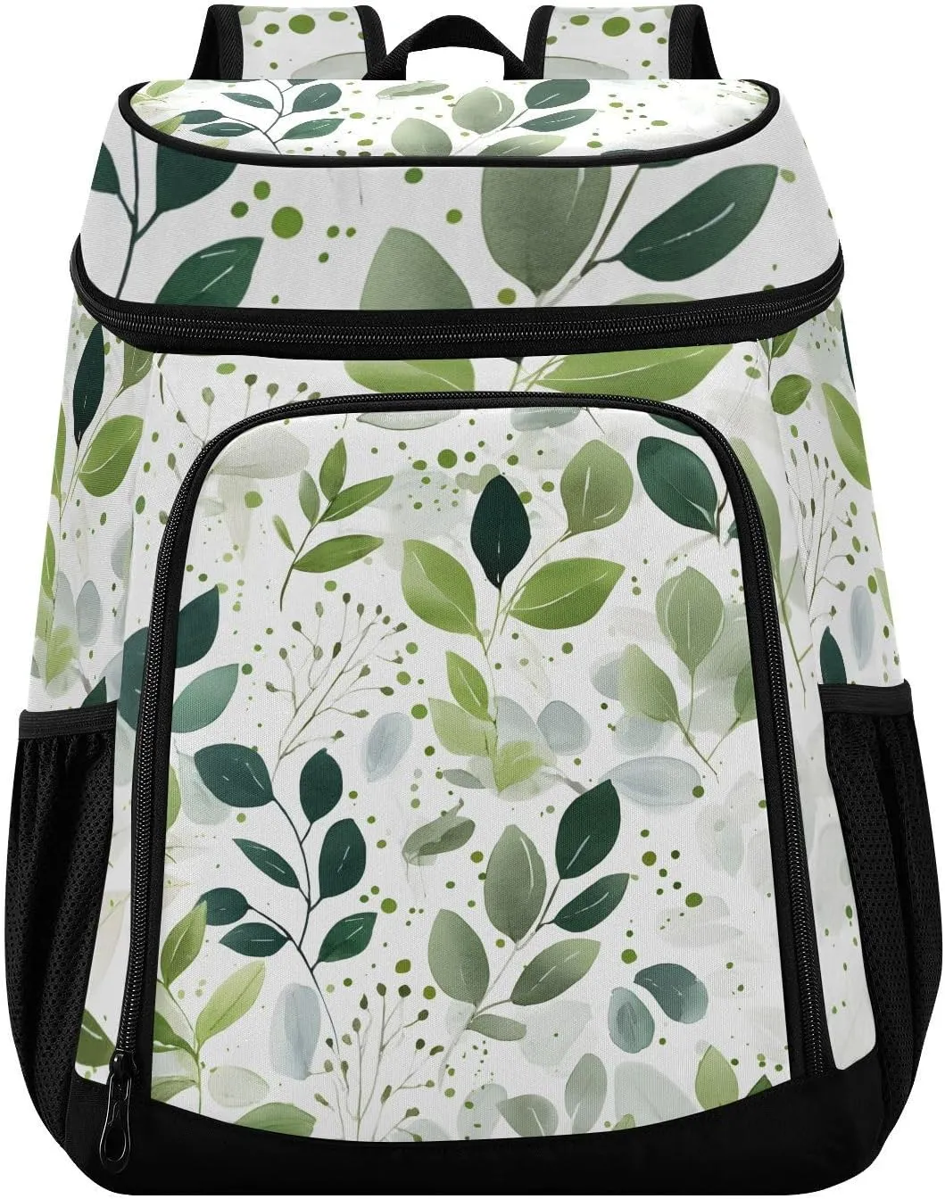 Eucalyptus Green Leavves Tropical Plant Cooler Backpack Cooler Insulated Leak Proof Lunch Backpack 36 Cans Waterproof Soft for Men Women Picnic Hiking Camping Beach