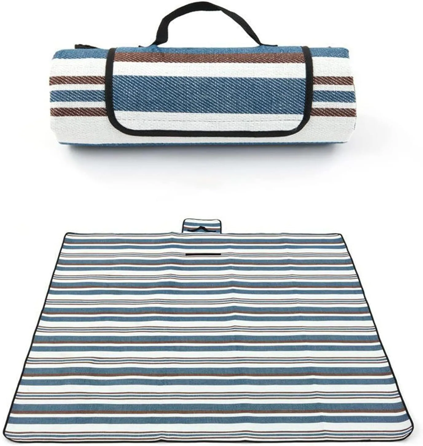 Extra Large Picnic Blankets, 80''X80'' Handy Sandproof Beach Mat, Portable Waterproof Outdoor Blankets for Spring Summer Park Travel, Hiking, Stadium Blanket Fit 4-8 Adults (Blue)