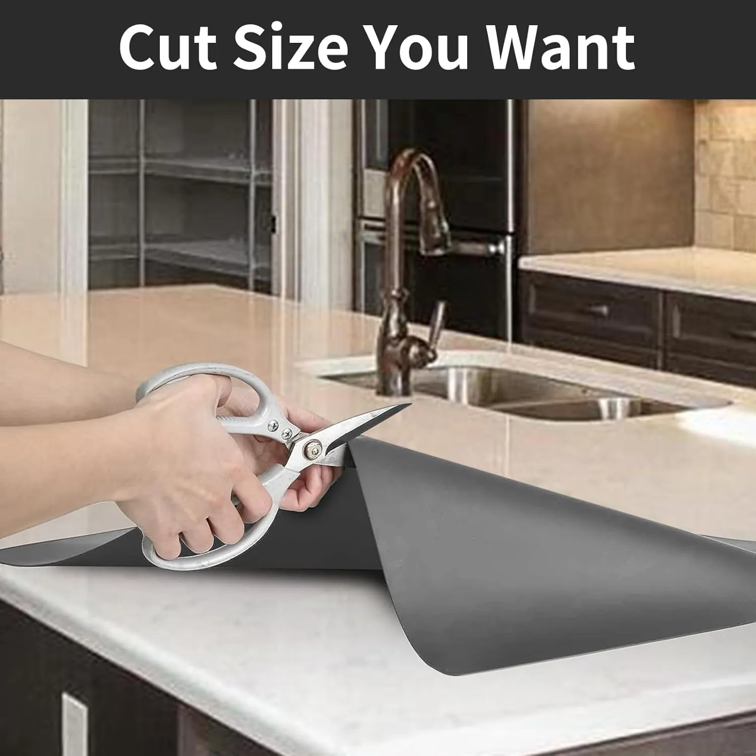 Extra Large Silicone Mat, 78.7”x 23.6”Non-Slip Heat Resistant Mats, Thicken Kitchen Countertop Protector Mat, Cuttable Waterproof Protector Mat for Kitchen Counter or Crafts (Light Grey)