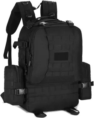 Eysee Nylon Backpack, Water Resistant Hiking Backpack,Trekking Daypack,Outdoor Backpack,Camping Rucksack, Black, 中号