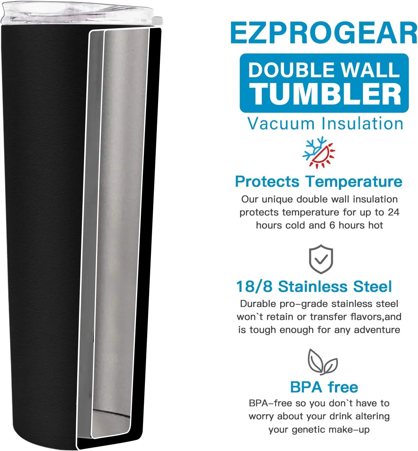 Ezprogear 34 oz Stainless Steel Slim Skinny Tumbler Lime Green Cup Vacuum Insulated with Straw (34 oz, Lime Green)