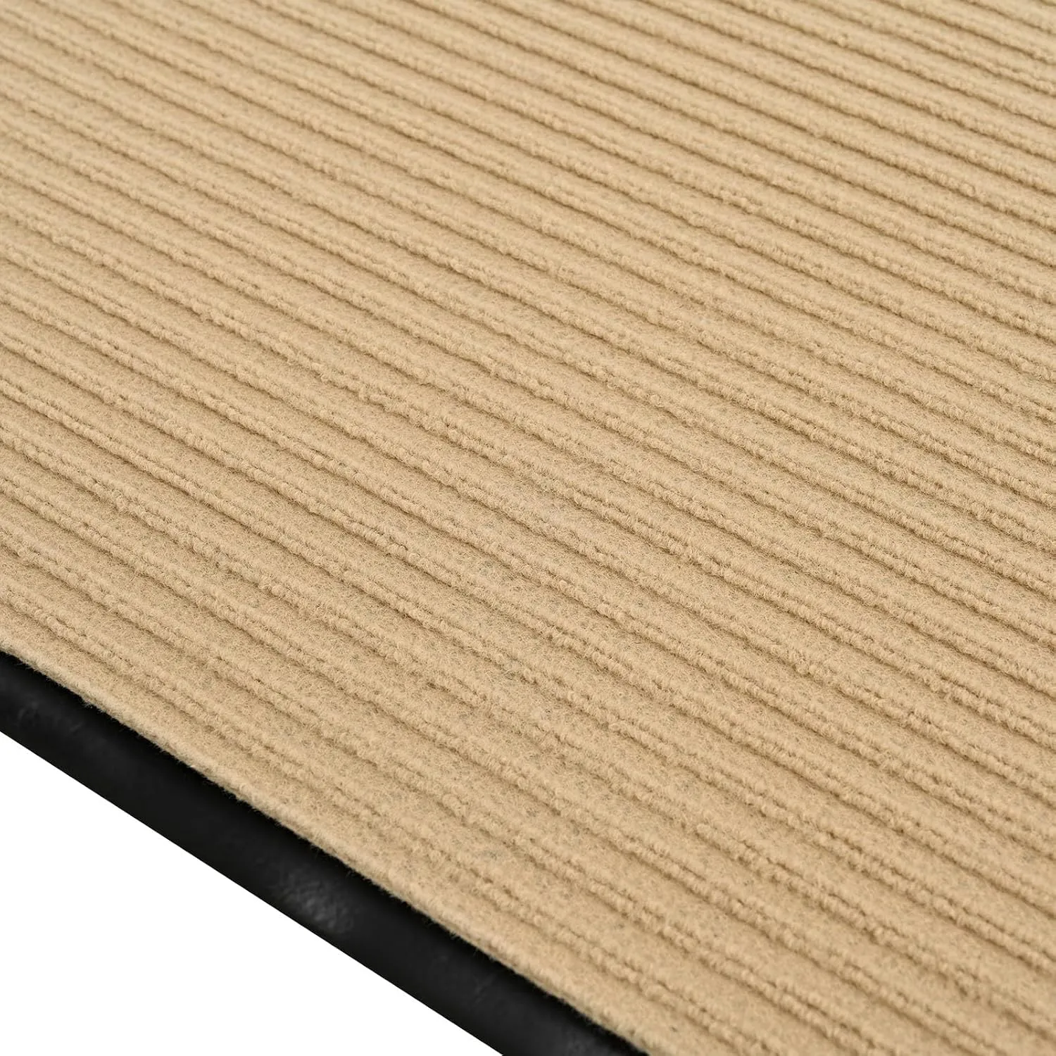 fani Heavy Duty Large Outdoor Indoor Entrance Black Doormat Waterproof Low Profile Entrance Rug Front Door Mat Patio Anti-Skid Rubber Back, 31x47 inch (Beige)