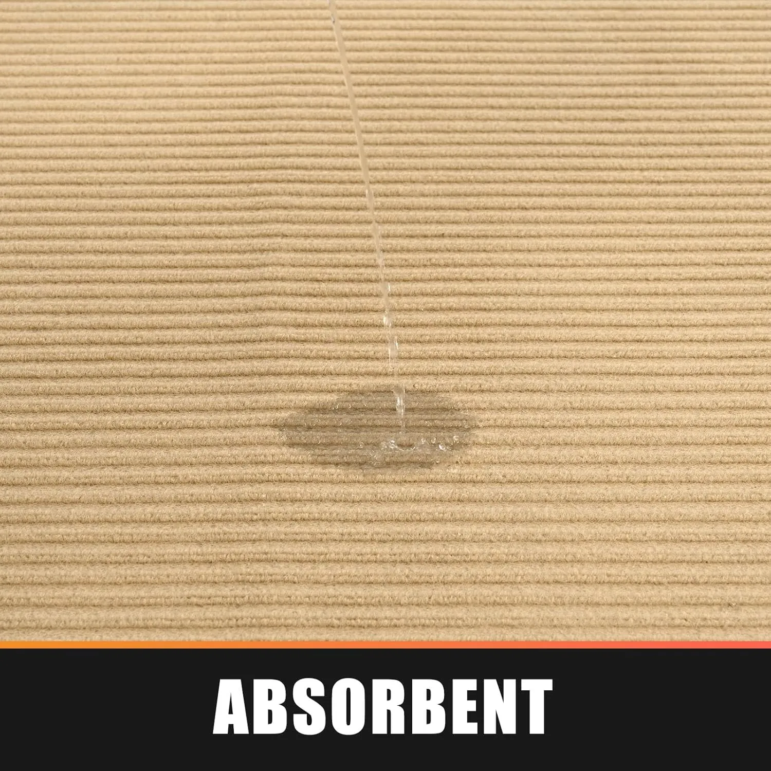 fani Heavy Duty Large Outdoor Indoor Entrance Black Doormat Waterproof Low Profile Entrance Rug Front Door Mat Patio Anti-Skid Rubber Back, 31x47 inch (Beige)