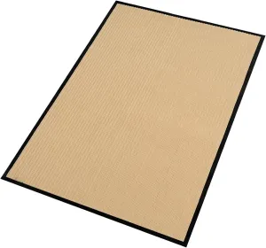 fani Heavy Duty Large Outdoor Indoor Entrance Black Doormat Waterproof Low Profile Entrance Rug Front Door Mat Patio Anti-Skid Rubber Back, 31x47 inch (Beige)
