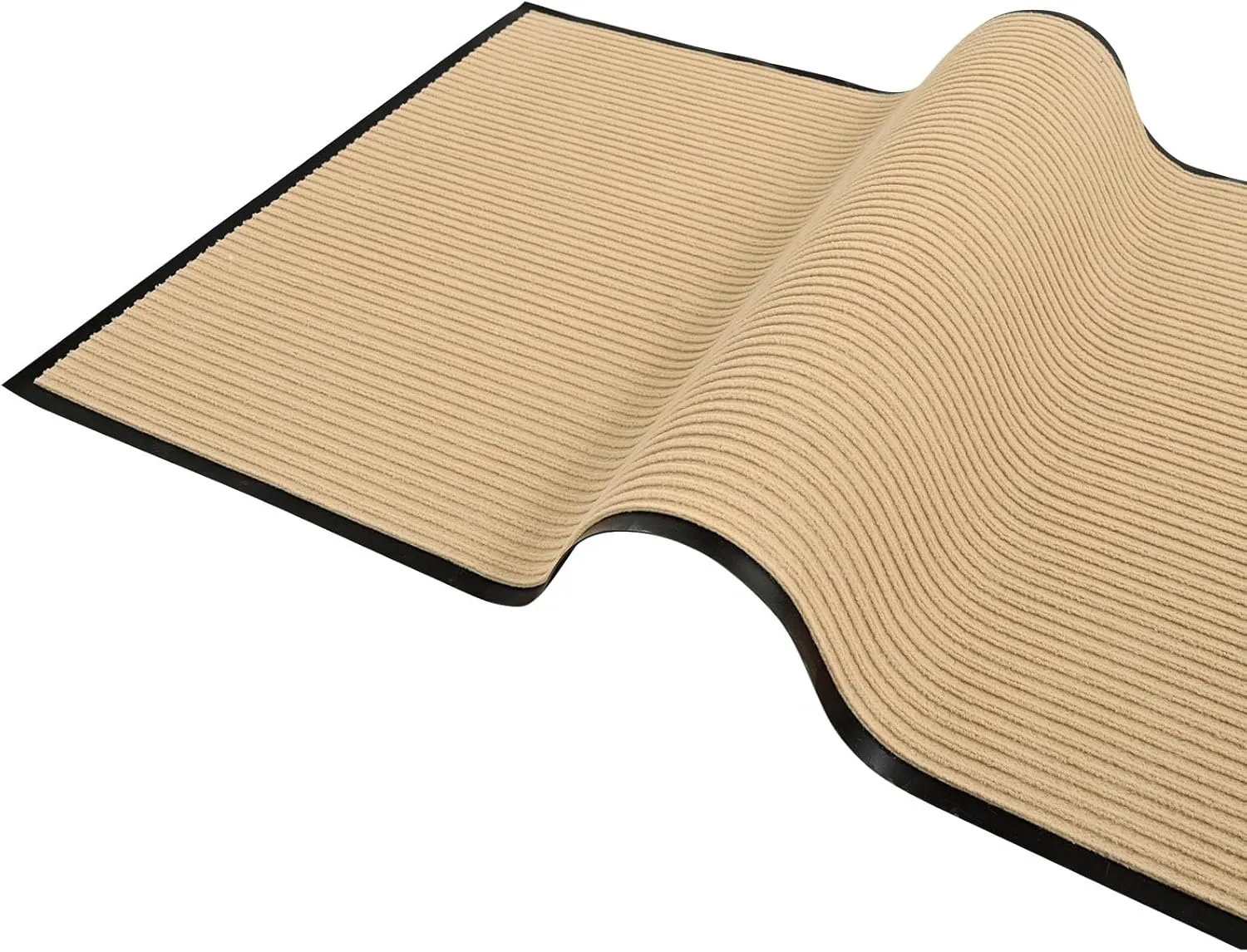 fani Heavy Duty Large Outdoor Indoor Entrance Black Doormat Waterproof Low Profile Entrance Rug Front Door Mat Patio Anti-Skid Rubber Back, 31x47 inch (Beige)