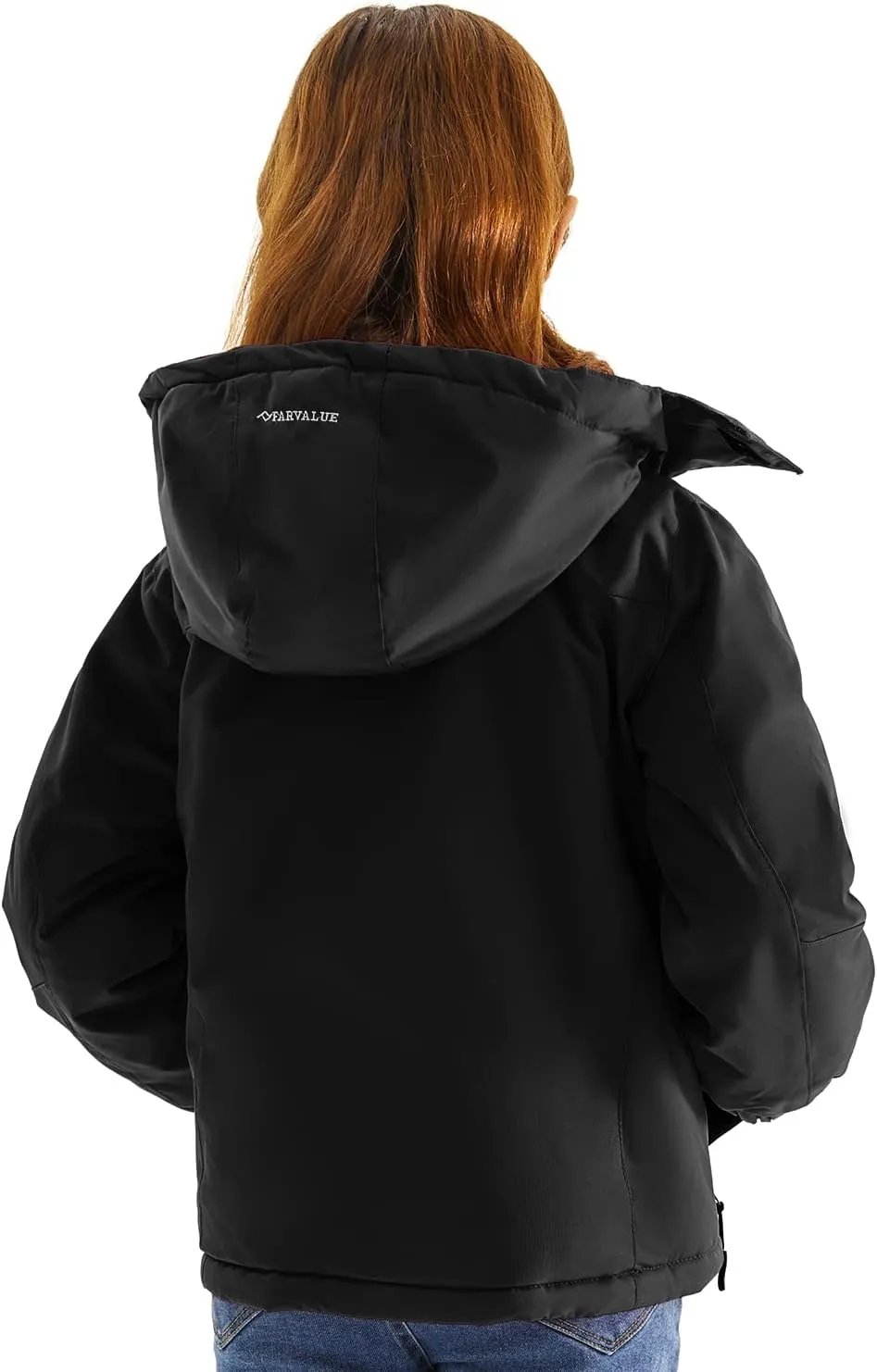 FARVALUE Girls Waterproof Skiing Jacket Windproof Winter Coat Warm Snow Coat with Removable Hood
