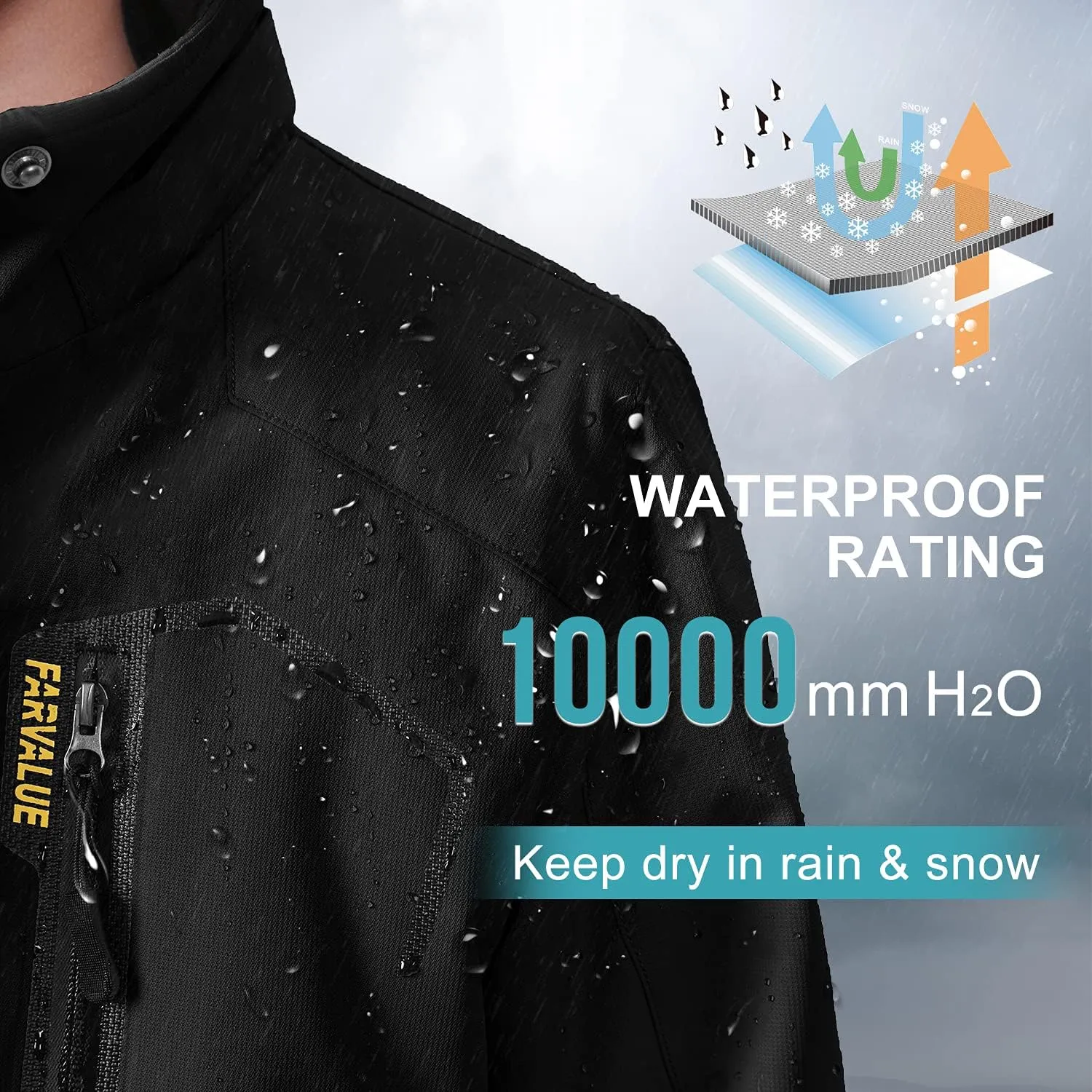 FARVALUE Girls Waterproof Skiing Jacket Windproof Winter Coat Warm Snow Coat with Removable Hood