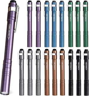 FASTPRO 18-Pack Pen Light, Aluminum LED Penlights with Batteries Included& Pre-Installed, Pocket Pen Flashlight for Inspections, Repairs, Camping and Emergencies