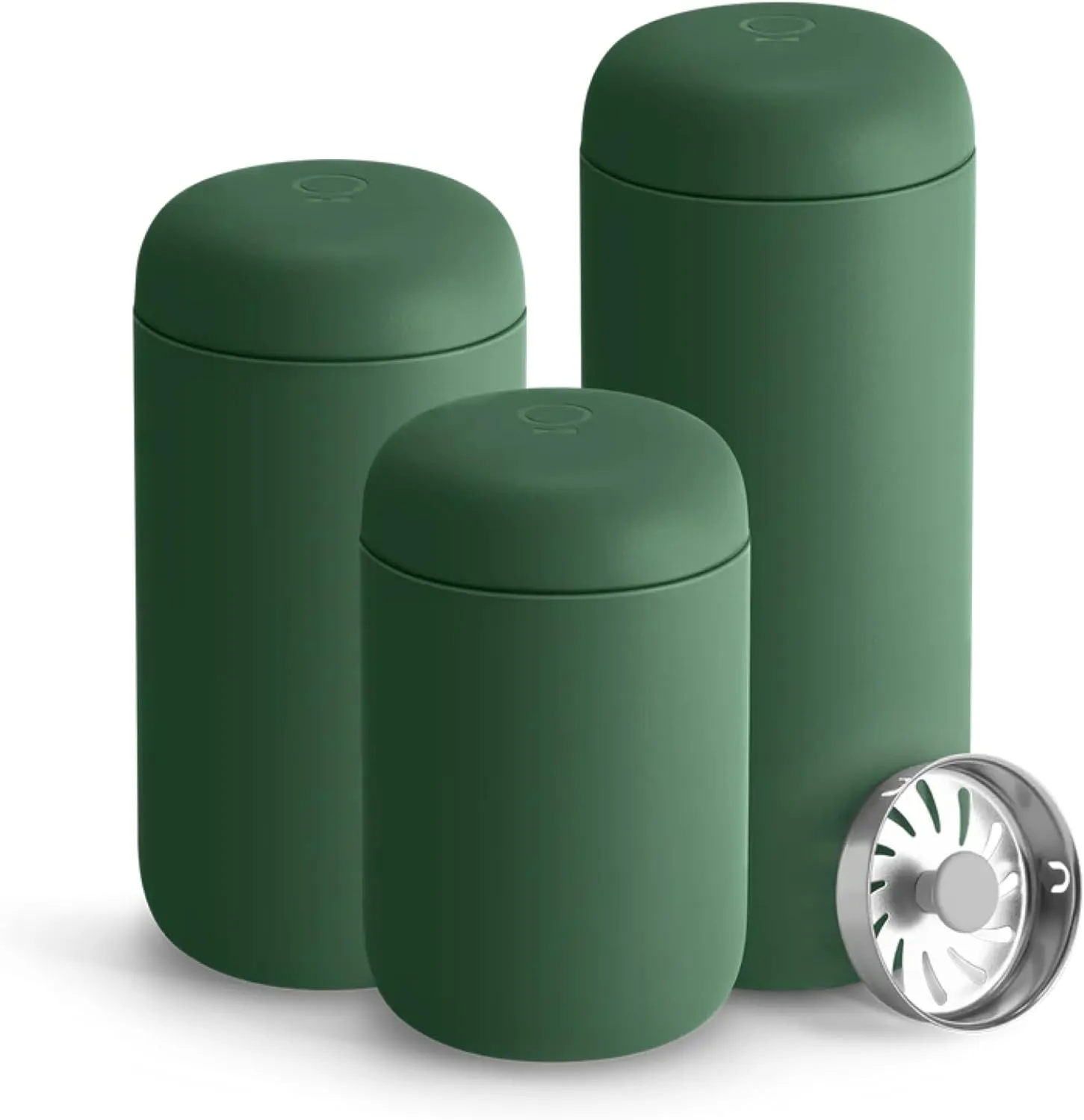 Fellow 16 oz Carter Move Travel Mug - Vacuum-Insulated Stainless Steel Travel Coffee Mug - Coffee Tumbler with Ceramic Interior and Splash Guard - Cargo Green