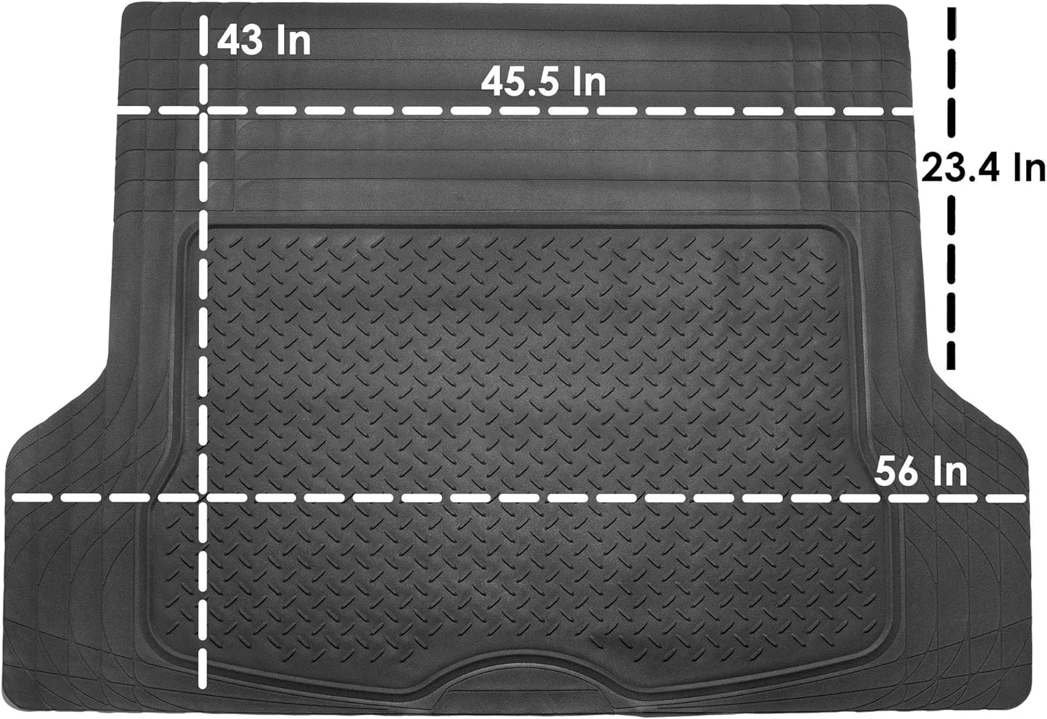 FH Group Climaproof™ Trimmable Non-Slip Vinyl Floor Mats Full Set - Universal Fit for Cars Trucks and SUVs (Black) F11306   F16400