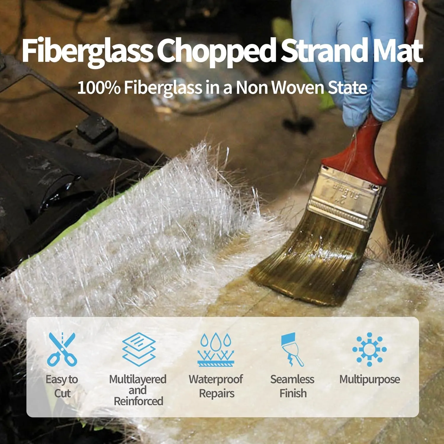 Fiberglass Mat,1.5 Oz,3 Yards X 38" Wide,Fiberglass Chopped Strand Mat for Polyester, Vinyl Ester Resins