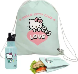 FIH 964 Set Hello Kitty Sandwich Bag   Backpack   Ultralight Aluminum Bottle 500ml
