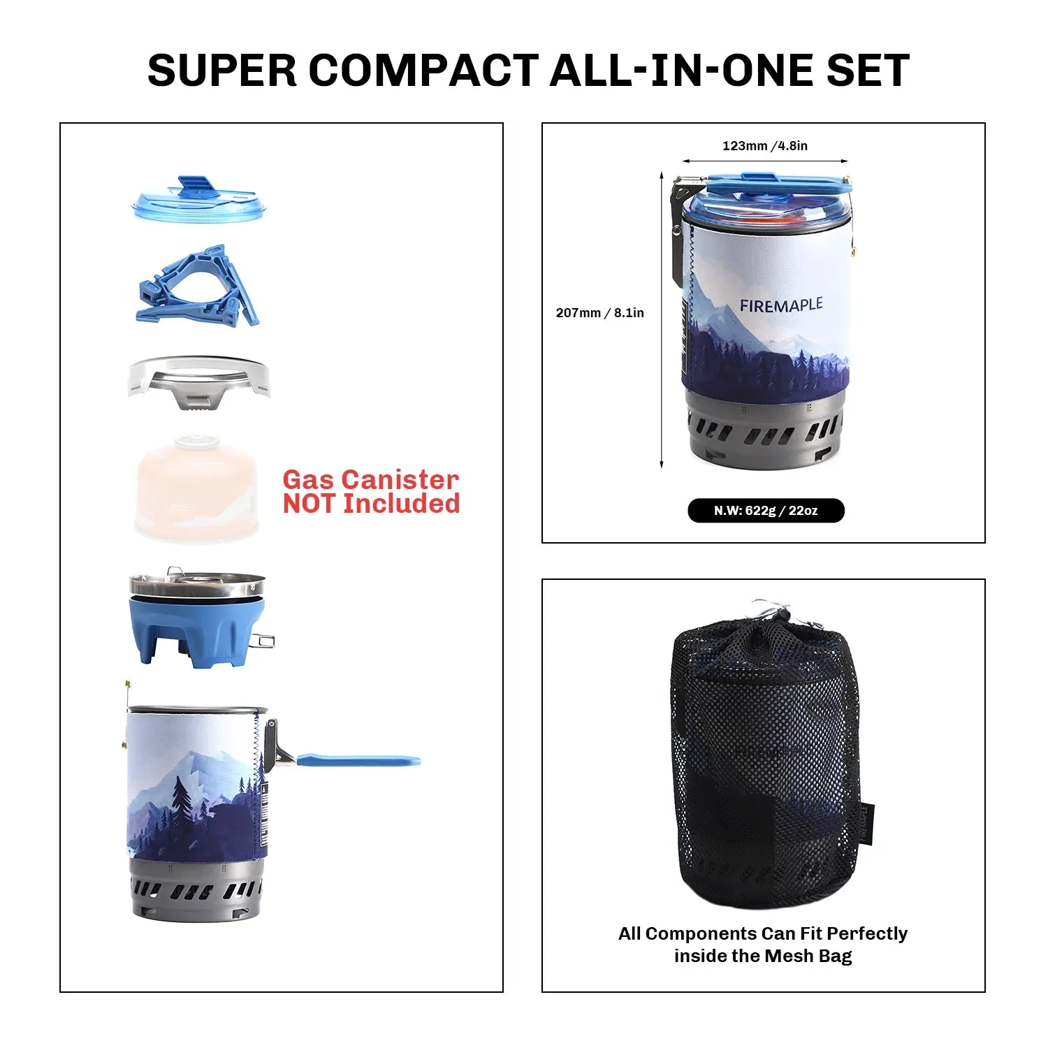 FIRE-MAPLE Polaris X5 Cooking System – Portable & Efficient Camp Stove