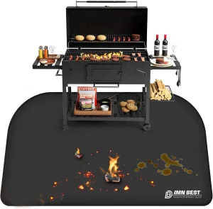 Fireproof Mat, Foldable Grill Mat, Floor Protection, Grill Mat, Silicone Fibreglass Heat Resistant Water-Resistant Grill Mat for BBQ Grills, Fireplace, Floor, Lawn and Camping (48" L x 30" W)