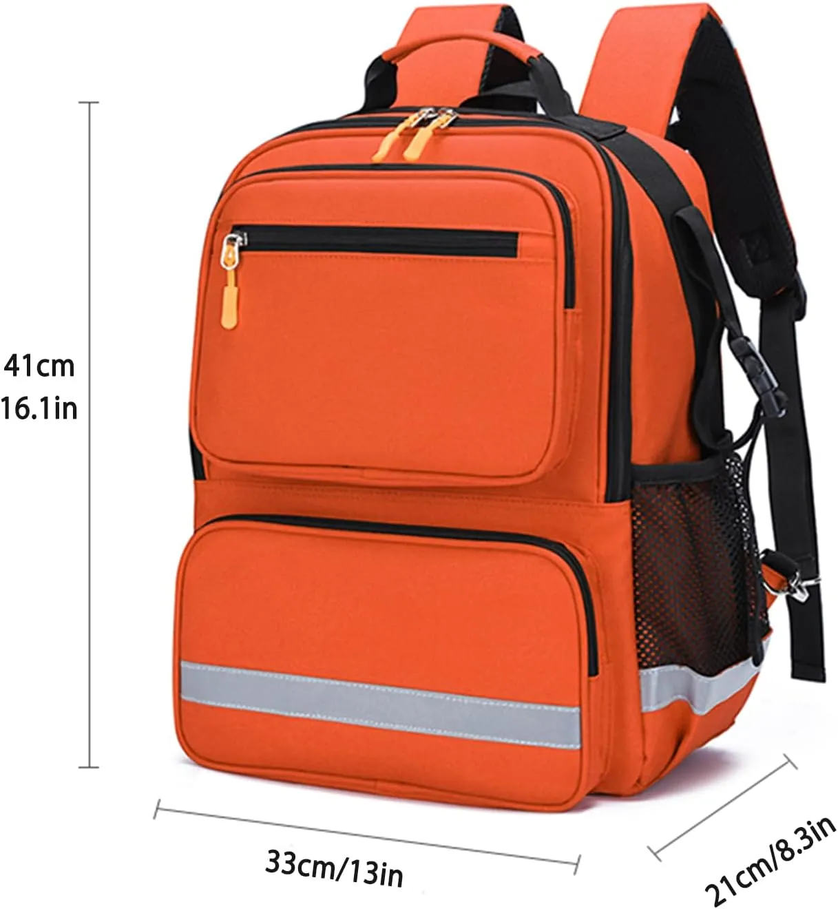 First Responder Bag Medical Backpack Empty,Trauma Backpack with Reflective,Medical Emergency Kits for Outdoor Travel Camping,Bag Only(Orange)