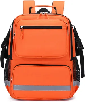 First Responder Bag Medical Backpack Empty,Trauma Backpack with Reflective,Medical Emergency Kits for Outdoor Travel Camping,Bag Only(Orange)