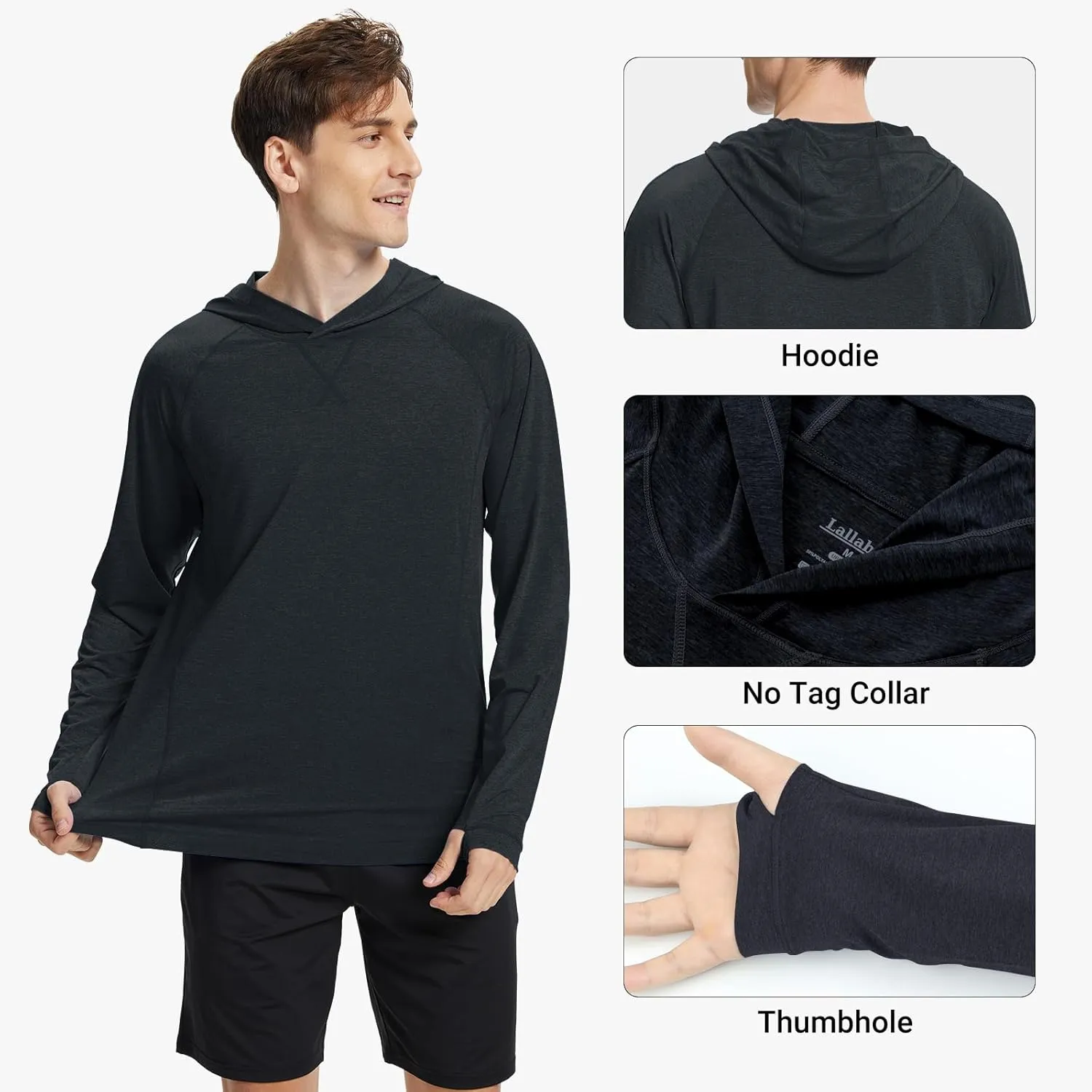 Fishing Shirts for Men Long Sleeve: UPF 100  UV Sun Protection Hoodie - Swimming Hiking Outdoor Running Rash Guard
