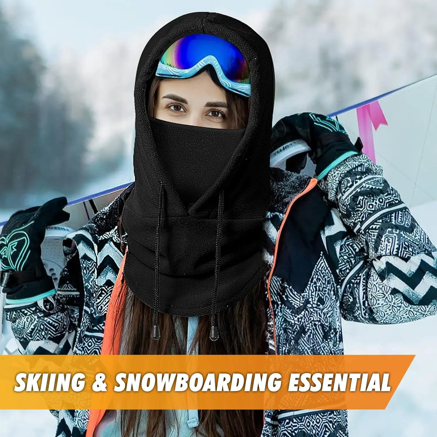 Fivali Winter Balaclava Ski Mask: Fleece Hood Hat Balaclava Face Mask Men Women Warm Face Cover for Cold Weather Gear