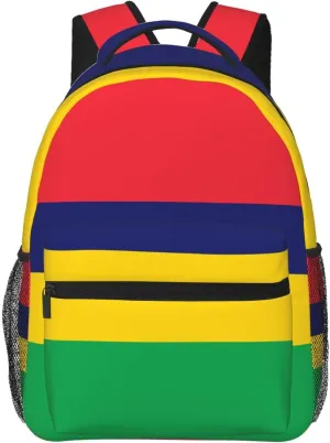 Flag of Mauritius Backpack, suitable for light travel, daily multi-purpose bag, suitable for commuting, cycling, work