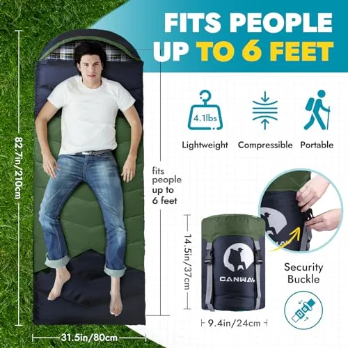 Flannel Sleeping Bag for Adults/Kids Sleeping Bag for Camping
