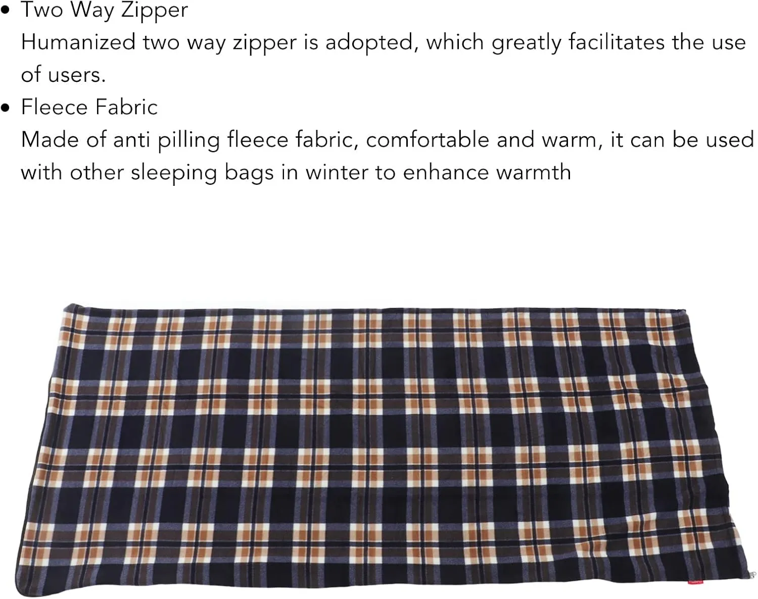 Fleece Sleeping Bag for Camping & Outdoor Use Lightweight, Warm, SkinFriendly with TwoWay Zipper for Hiking, Business Trips, and Travel