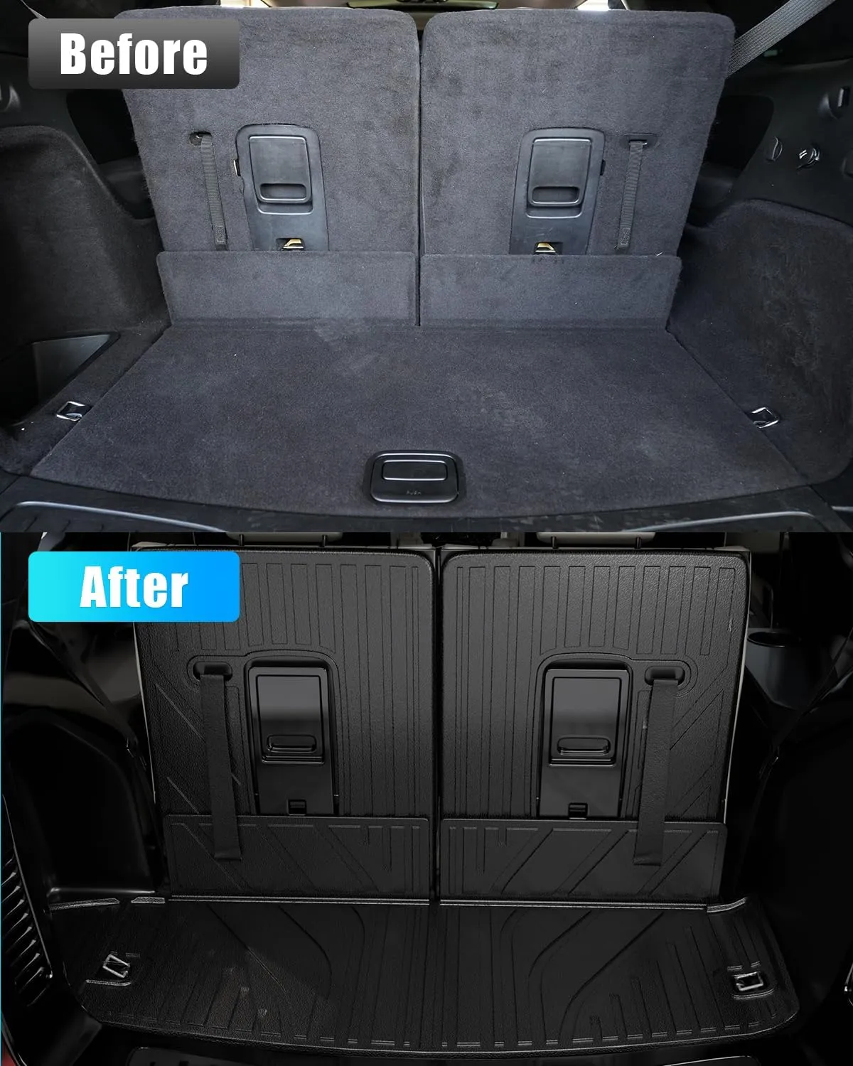 Floor Mats Compatible with 2016-2024 2025 Dodge Durango 6-Seater Trunk Mat Cargo Liner All Weather Back Seat Cover 2024 Durango Accessories (Trunk Mat 3rd Row Backrest Mats Floor Mats)