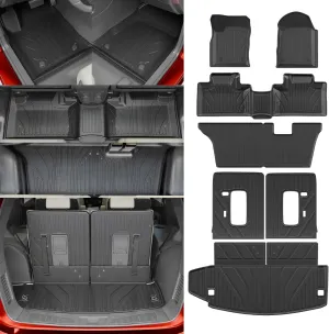 Floor Mats Compatible with 2016-2024 2025 Dodge Durango 7-Seater Trunk Mat Cargo Liner All Weather Back Seat Cover 2024 Durango Accessories (Trunk Mat 3rd Row Backrest Mats Floor Mats)