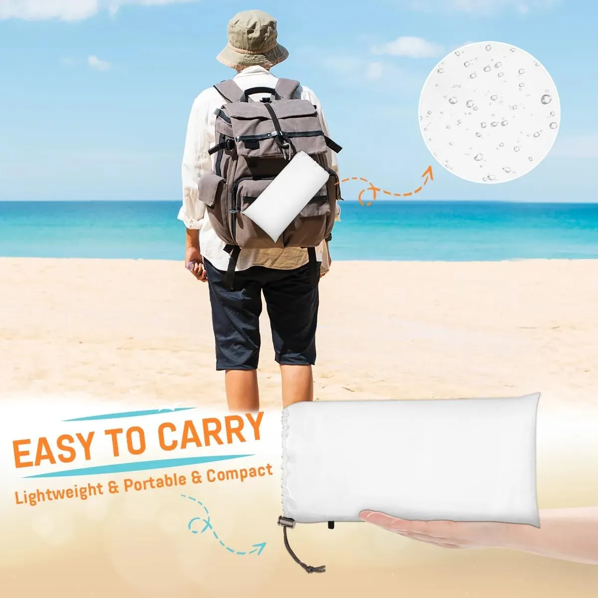 Flower Unicorn Beach Blanket, Sandproof Beach Mat, 68 x 59 Waterproof Quick Drying Sand Free Mat with 4 x Ground Spikes for Outdoor Travel Camping Hiking, Cute Unicorn