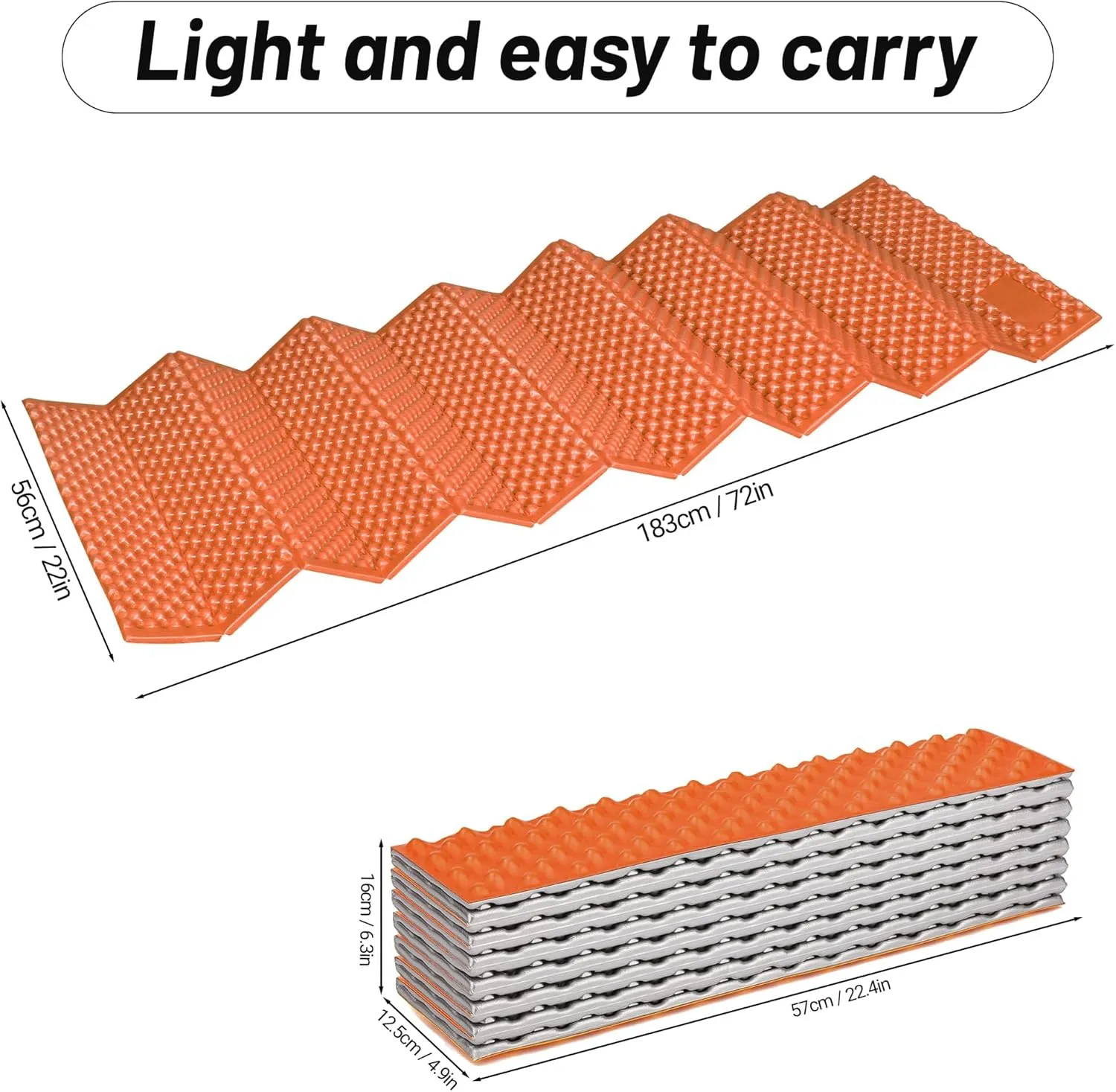 Foam Sleeping Pad for Camping Lightweight Outdoor Folding Mat Closed Cell Foam Pad Portable Waterproof Sleeping Mat for Hiking Backpacking Aluminum XPE Camping Accessories 0 