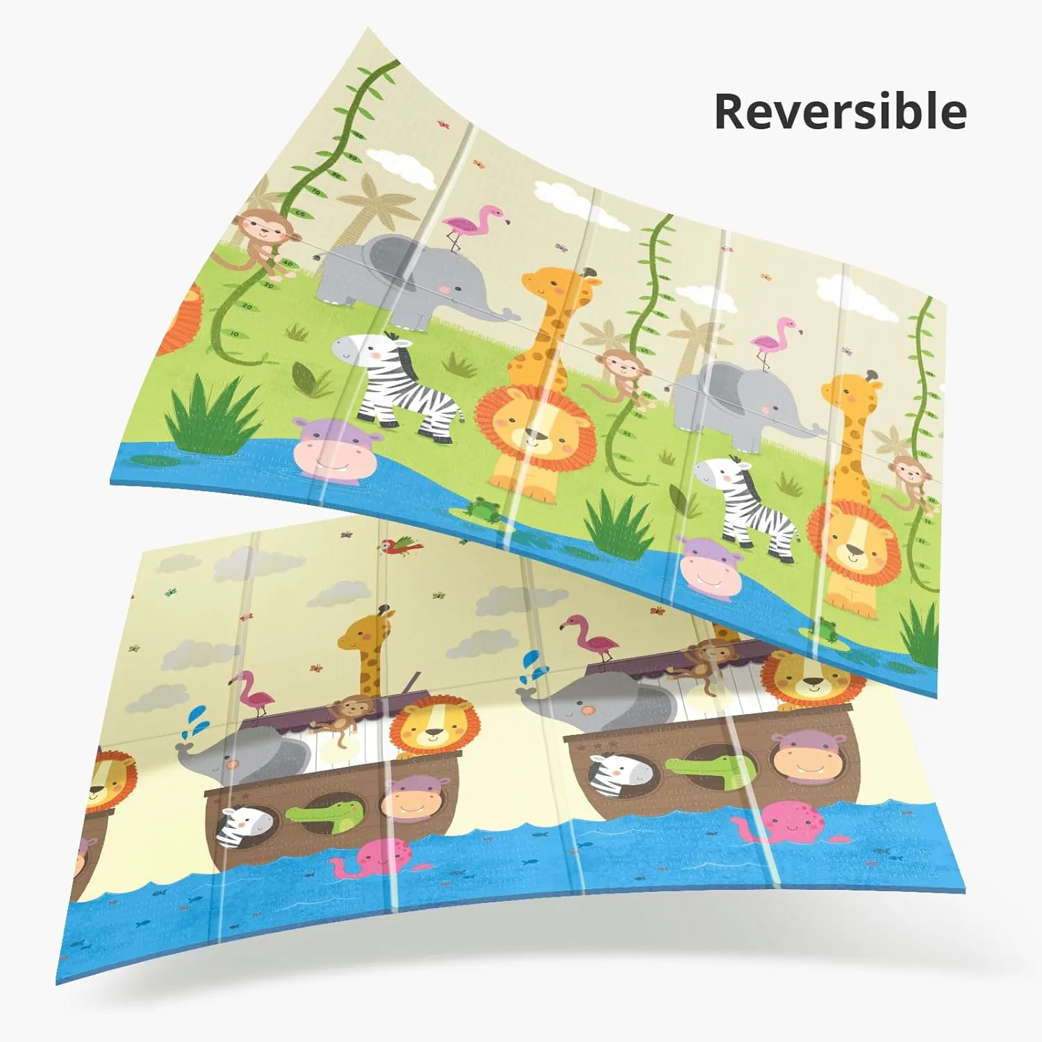 Foldable Baby Play Mat,71x59 Inches Play mat for Indoor and Outdoor, Reversible Foam Padded Perfect for Playtime and Tummy Time, Waterproof Baby Crawling mat Play for Infants, Toddlers and Kids