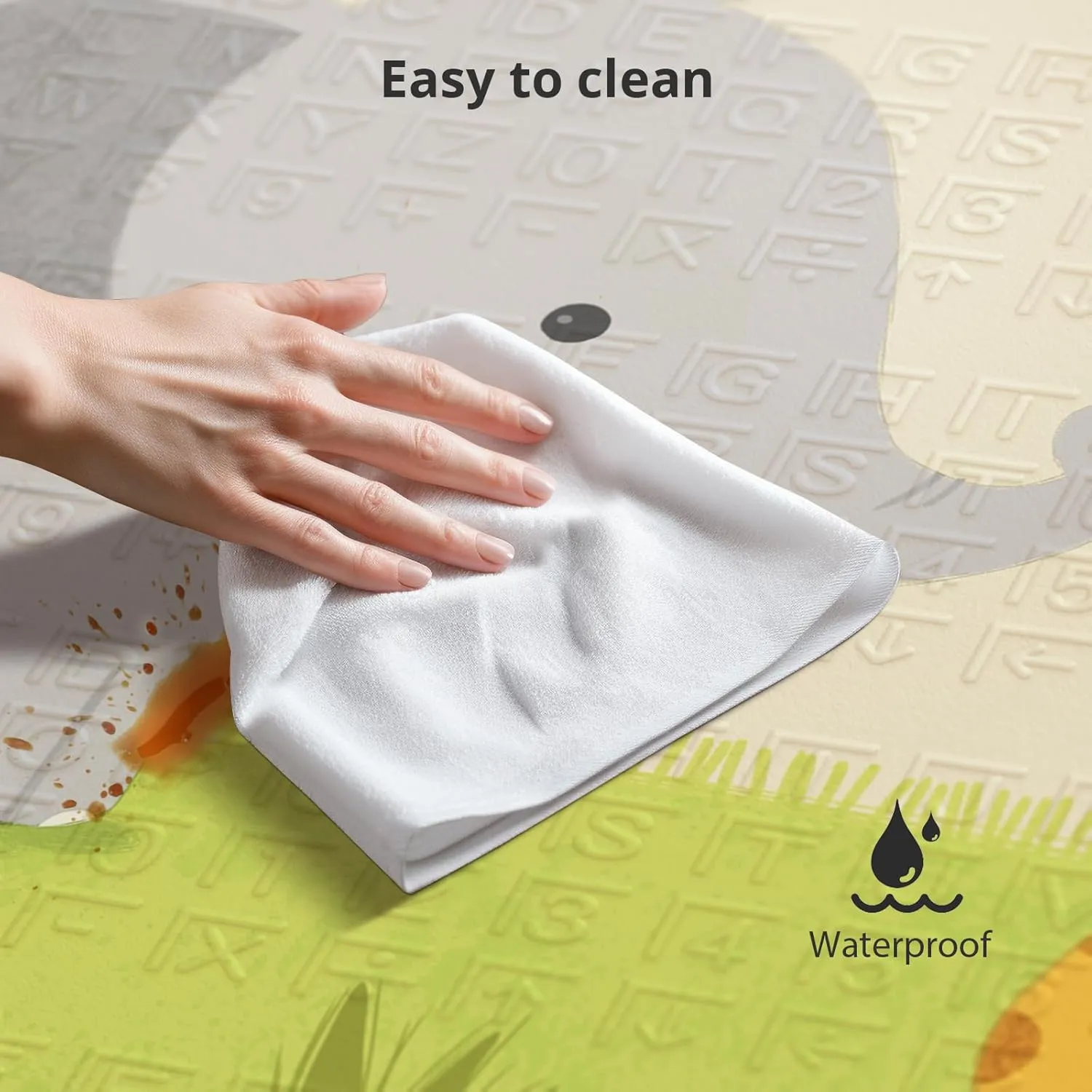 Foldable Baby Play Mat,71x59 Inches Play mat for Indoor and Outdoor, Reversible Foam Padded Perfect for Playtime and Tummy Time, Waterproof Baby Crawling mat Play for Infants, Toddlers and Kids