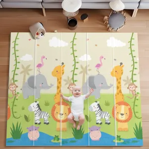 Foldable Baby Play Mat,71x59 Inches Play mat for Indoor and Outdoor, Reversible Foam Padded Perfect for Playtime and Tummy Time, Waterproof Baby Crawling mat Play for Infants, Toddlers and Kids