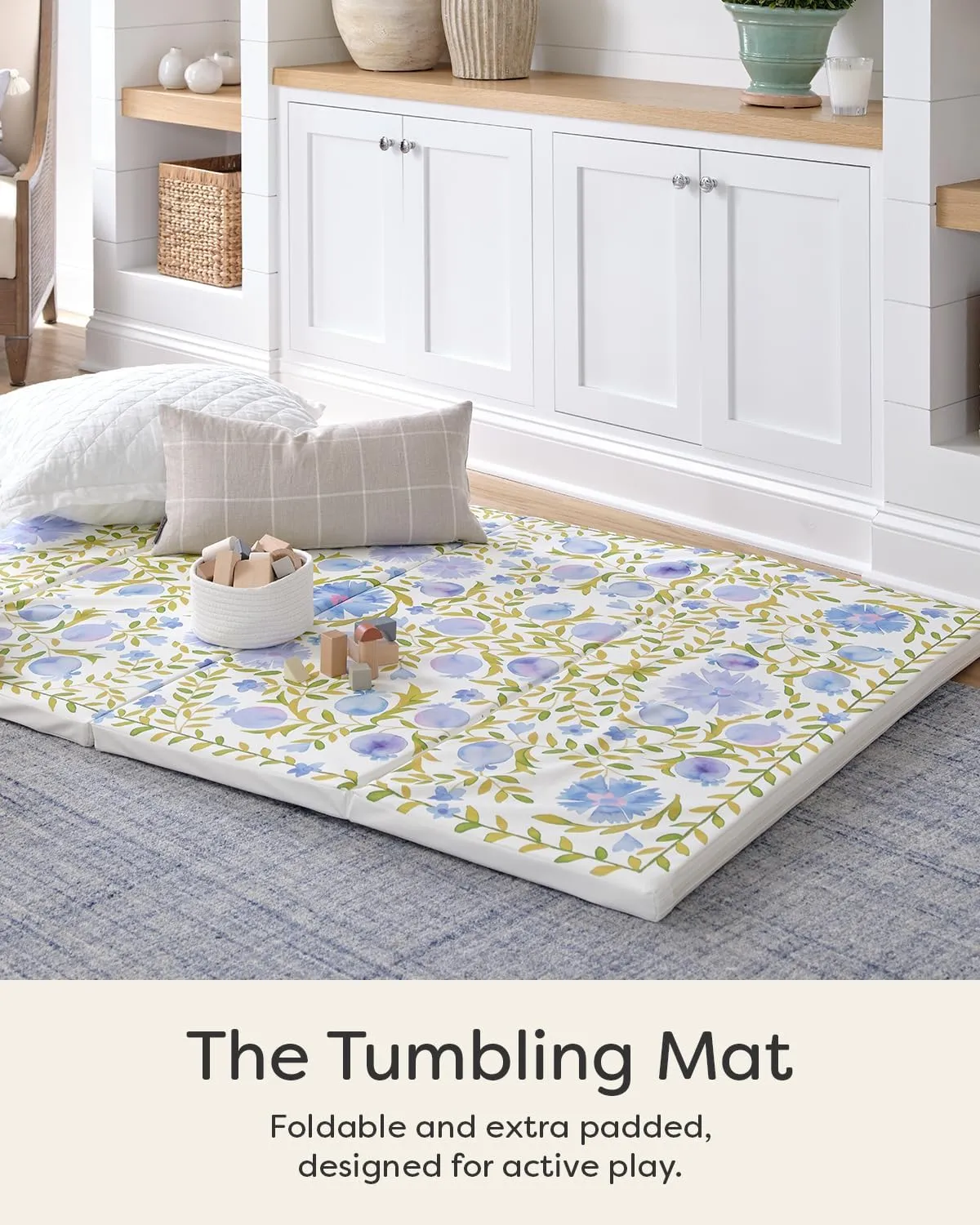 Foldable Baby Tumbling Mat – Padded Baby Play Mat for Floor | Memory Foam Play Mat for Baby | Foldable Kids Play Mat | Durable, Stylish, and Cushioned Design
