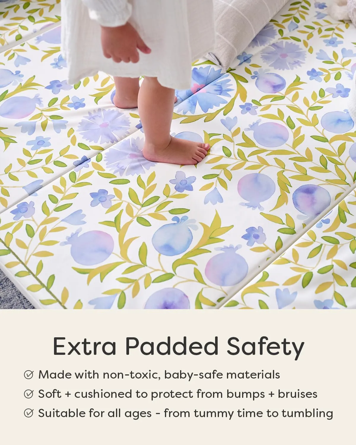 Foldable Baby Tumbling Mat – Padded Baby Play Mat for Floor | Memory Foam Play Mat for Baby | Foldable Kids Play Mat | Durable, Stylish, and Cushioned Design