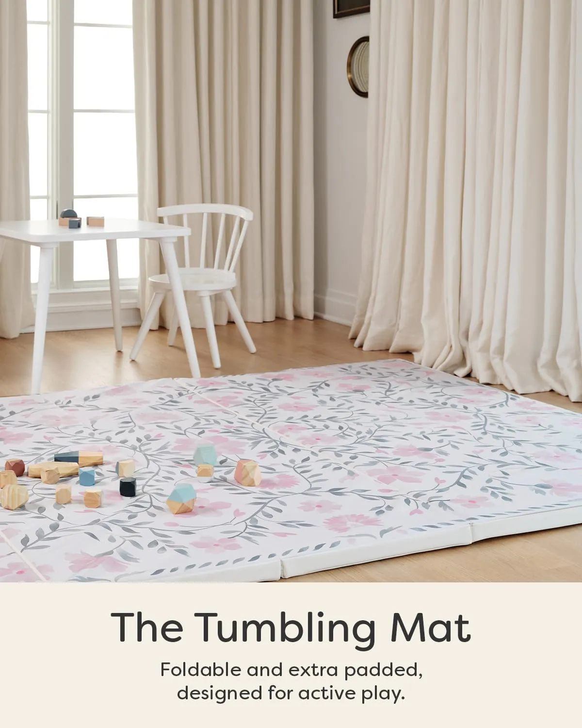 Foldable Baby Tumbling Mat – Padded Baby Play Mat for Floor | Memory Foam Play Mat for Baby | Foldable Kids Play Mat | Durable, Stylish, and Cushioned Design
