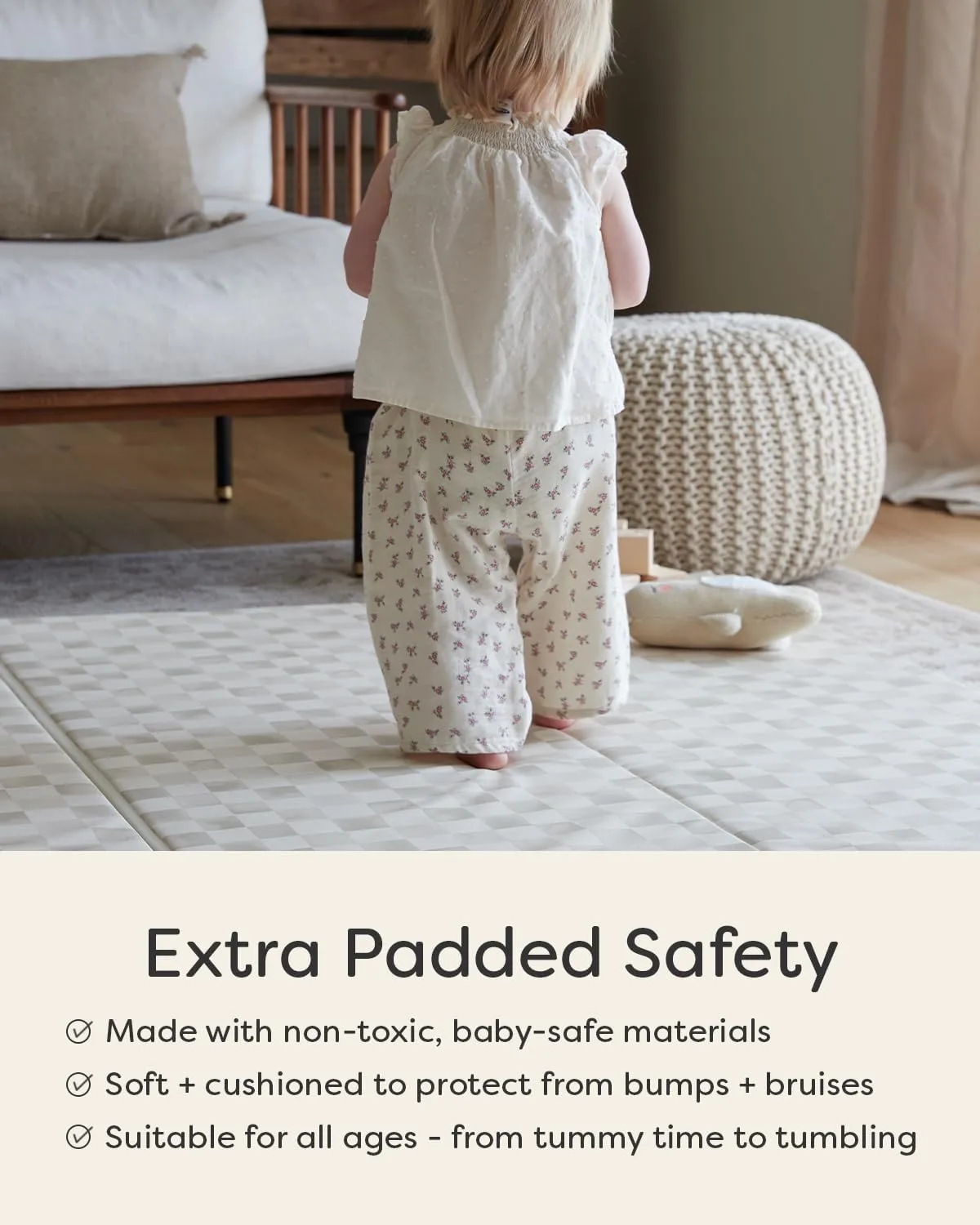 Foldable Baby Tumbling Mat – Padded Baby Play Mat for Floor | Memory Foam Play Mat for Baby | Foldable Kids Play Mat | Durable, Stylish, and Cushioned Design
