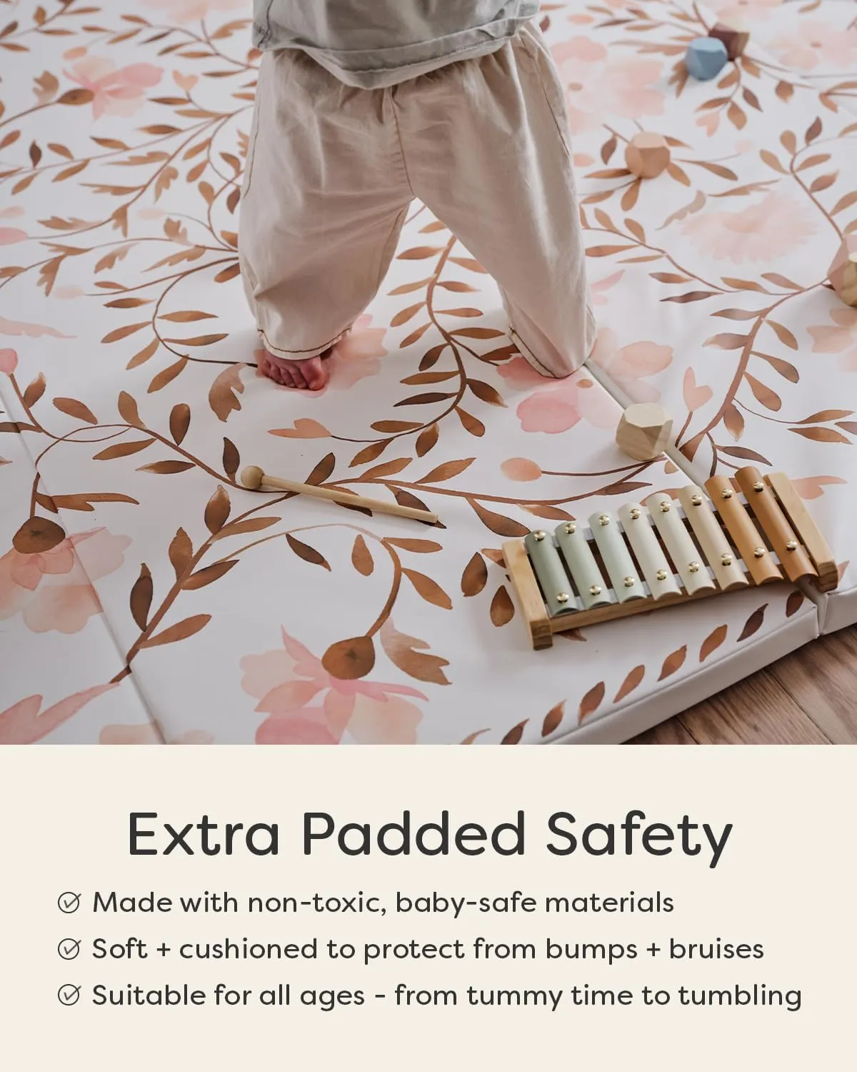 Foldable Baby Tumbling Mat – Padded Baby Play Mat for Floor | Memory Foam Play Mat for Baby | Foldable Kids Play Mat | Durable, Stylish, and Cushioned Design
