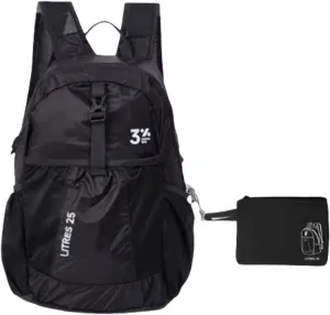 Foldable Backpack for Outdoor Hiking, Climbing, Travel - 25L Capacity, Ergonomic Design, Fashionable & Portable (Black)