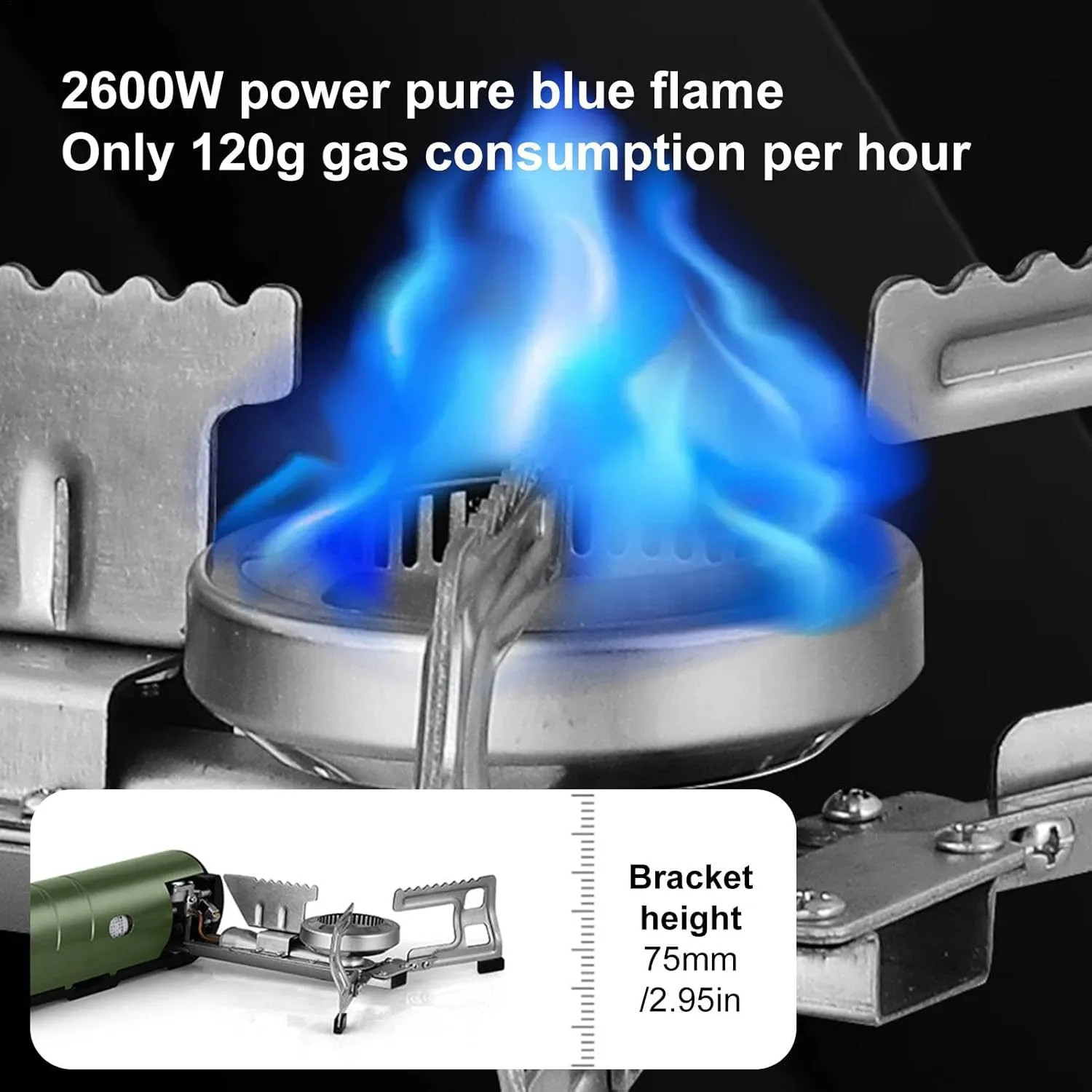 Foldable Camping Stove - 2600w Outdoor Camping Stove, Lightweight Hiking Stove | Foldable Camp Metal Burner, Compact Cook Tool Gadgets Outdoor Camping Burner with Storage Handbag for Camping Bbqs